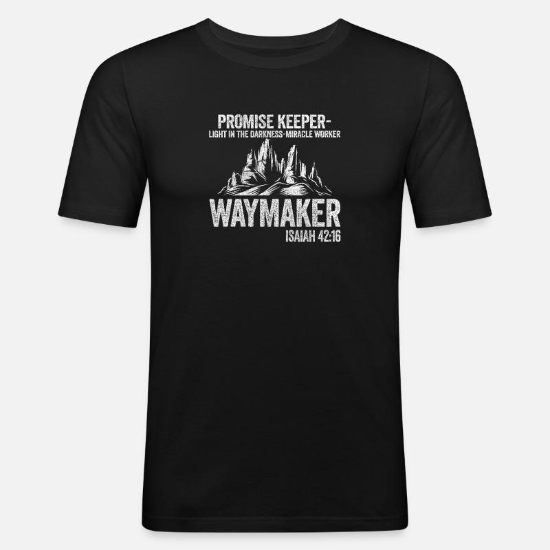 Wegweiser, Versprechenshüter, Wundertäter - Männer Slim Fit T-Shirt - Schwarz