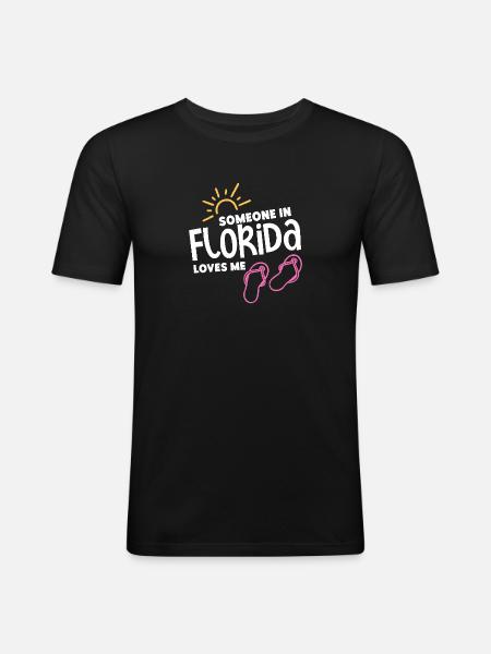 Quelqu’un en Floride m’aime - T-shirt près du corps Homme - noir