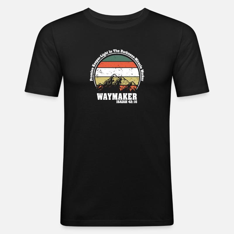 Wegweiser, Versprechenshüter, Wundertäter - Männer Slim Fit T-Shirt - Schwarz