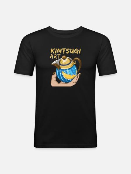 KINTSUGI ART - Men's Slim Fit T-Shirt - black