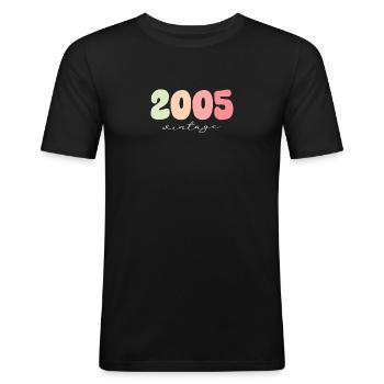 Année de naissance 2005 - T-shirt près du corps Homme - noir - Devant - Nik (191cm)