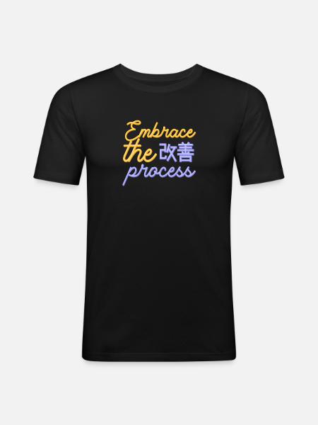 Japanese Kaizen Embrace The Process - Men's Slim Fit T-Shirt - black