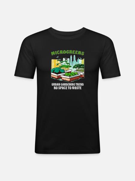 MICROGREENS URBAN GARDENING TREND - Men's Slim Fit T-Shirt - black
