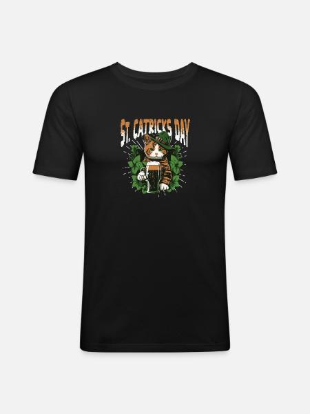 Funny St. Patrick's Day Drinking - Men's Slim Fit T-Shirt - black