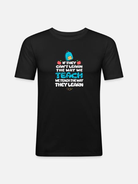Autism Awareness SPED Teacher Learn - Men's Slim Fit T-Shirt - black