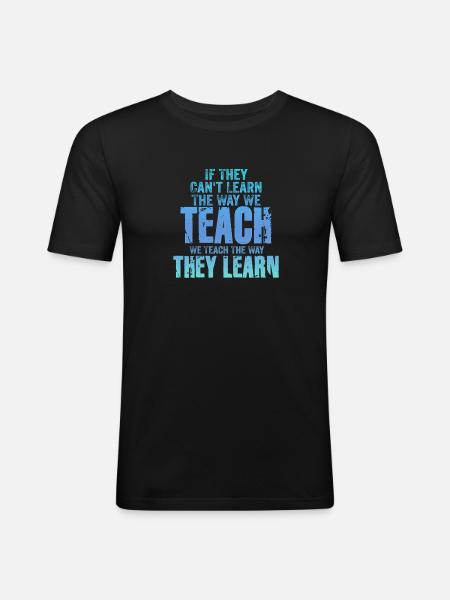 Autism Awareness SPED Teacher Learn - Men's Slim Fit T-Shirt - black