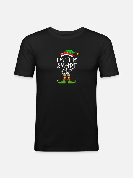 I'm The Smart Elf Shirt Matching Family Christmas - Men's Slim Fit T-Shirt - black