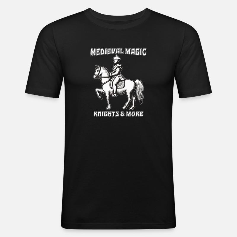 MEDIEVAL MAGIC KNIGHTS & MORE - Men's Slim Fit T-Shirt - black