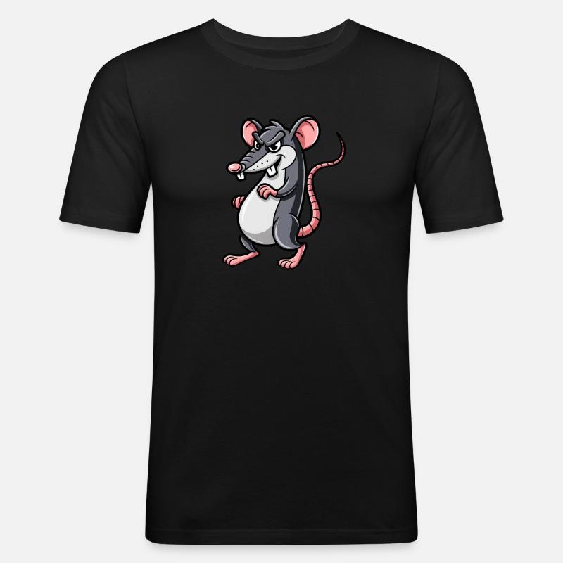 RATTE Grimmig - Männer Slim Fit T-Shirt - Schwarz