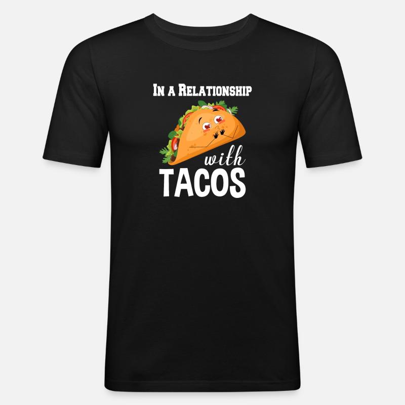 Dans une relation avec tacos - T-shirt près du corps Homme - noir