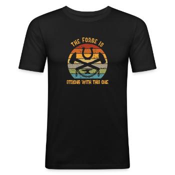 the forge is strong with this one Design - Männer Slim Fit T-Shirt - Schwarz - Vorne - Nik (191cm)