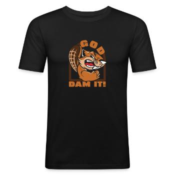 Biberliebhaber Tierrechte Cooles Team Lebensstil - Männer Slim Fit T-Shirt - Schwarz - Vorne - Nik (191cm)