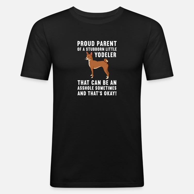 Basenji Hund Geschenk - Männer Slim Fit T-Shirt - Schwarz