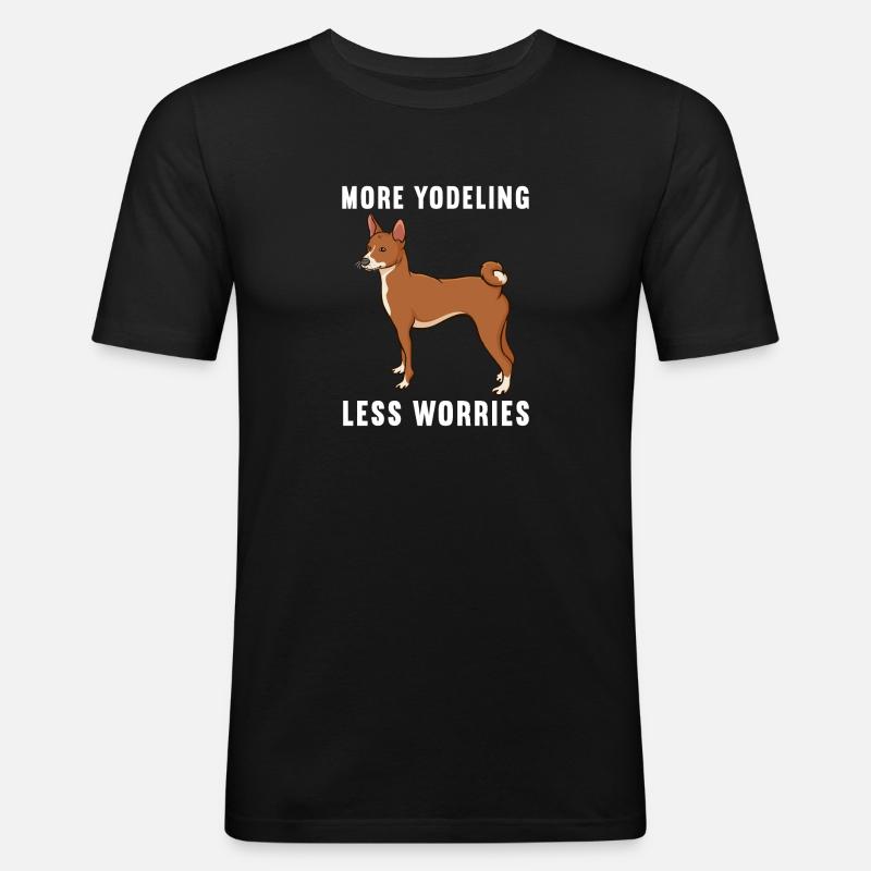 Basenji Hund Geschenk - Männer Slim Fit T-Shirt - Schwarz