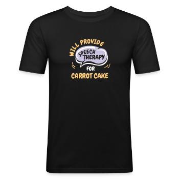 Provide Speech Therapy for Carrot Cake Funny - Men's Slim Fit T-Shirt - black - Front - Nik (191cm)