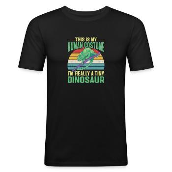 Chamäleon Eidechse Reptil Herpetologe - Männer Slim Fit T-Shirt - Schwarz - Vorne - Nik (191cm)