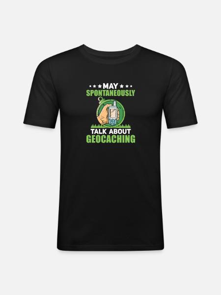 Geocaching Geocacher Cadeau - T-shirt près du corps Homme - noir