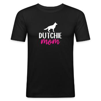 Holländischer Schäferhund Dutch Shepherd - Männer Slim Fit T-Shirt - Schwarz - Vorne - Nik (191cm)