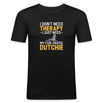 Holländischer Schäferhund Dutch Shepherd - Männer Slim Fit T-Shirt - Schwarz - Vorne - Nik (191cm)