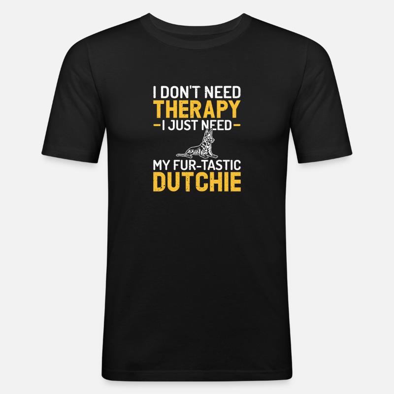 Holländischer Schäferhund Dutch Shepherd - Männer Slim Fit T-Shirt - Schwarz