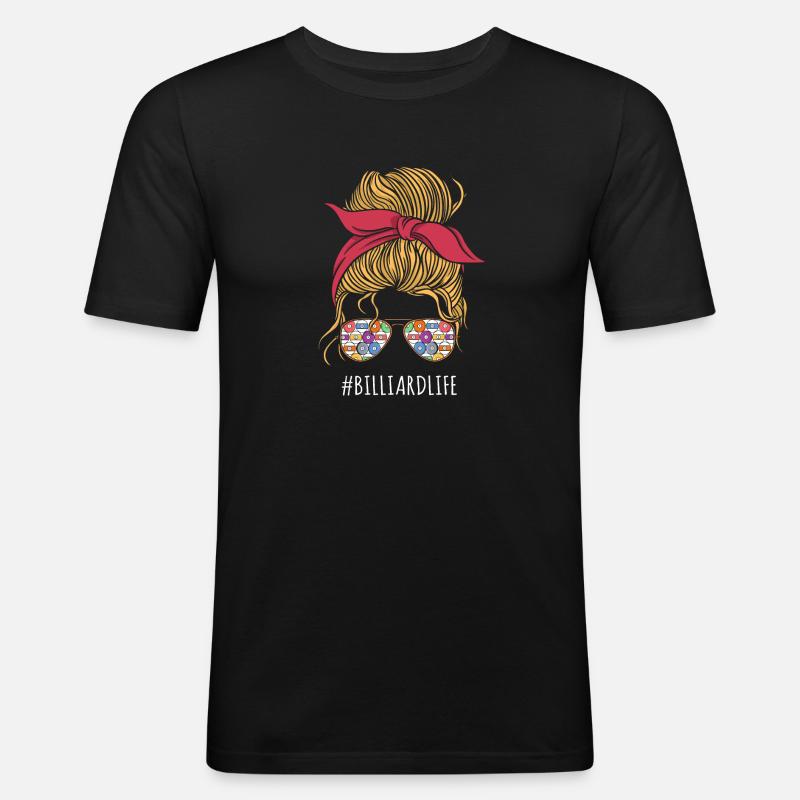 Snooker Pool Billard - Männer Slim Fit T-Shirt - Schwarz