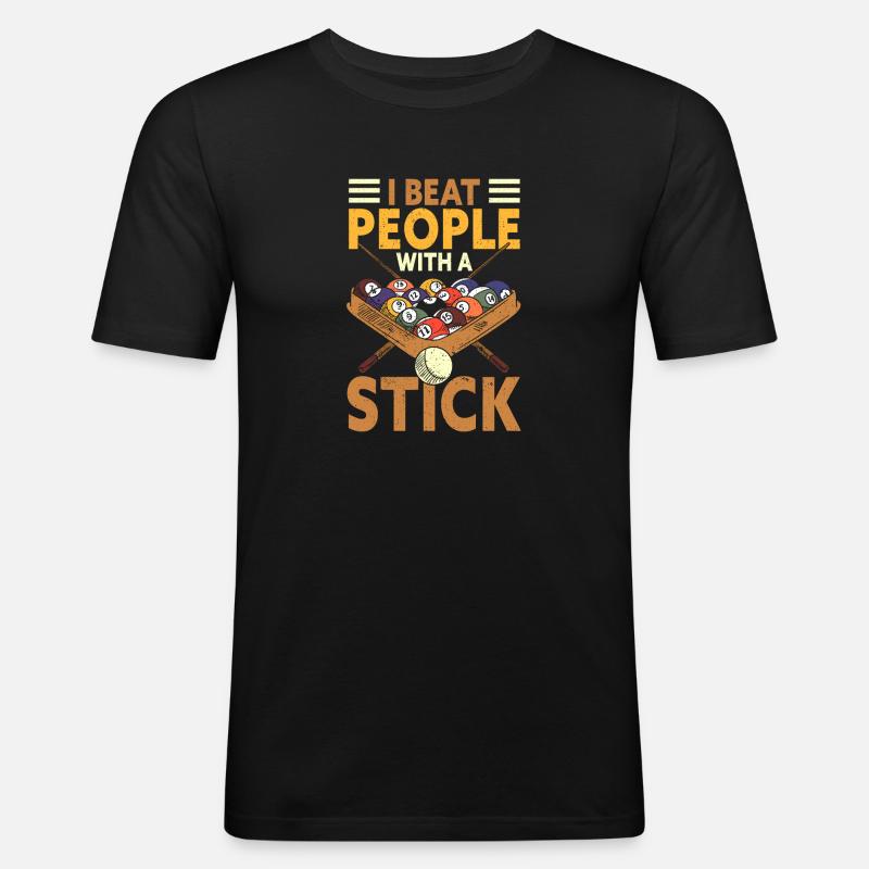 Snooker Pool Billard - Männer Slim Fit T-Shirt - Schwarz