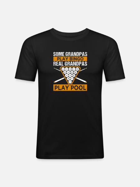 Snooker Pool Billard - Männer Slim Fit T-Shirt - Schwarz