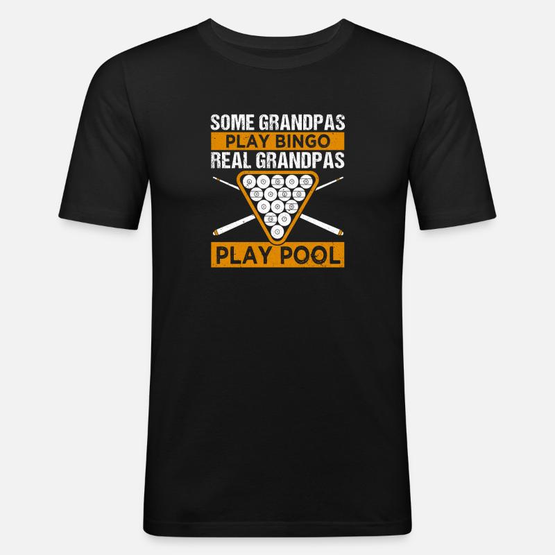 Snooker Pool Billard - Männer Slim Fit T-Shirt - Schwarz