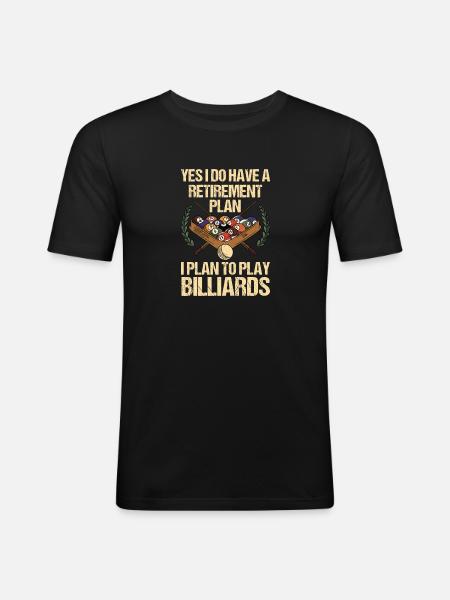 Snooker Pool Billiards - Men's Slim Fit T-Shirt - black