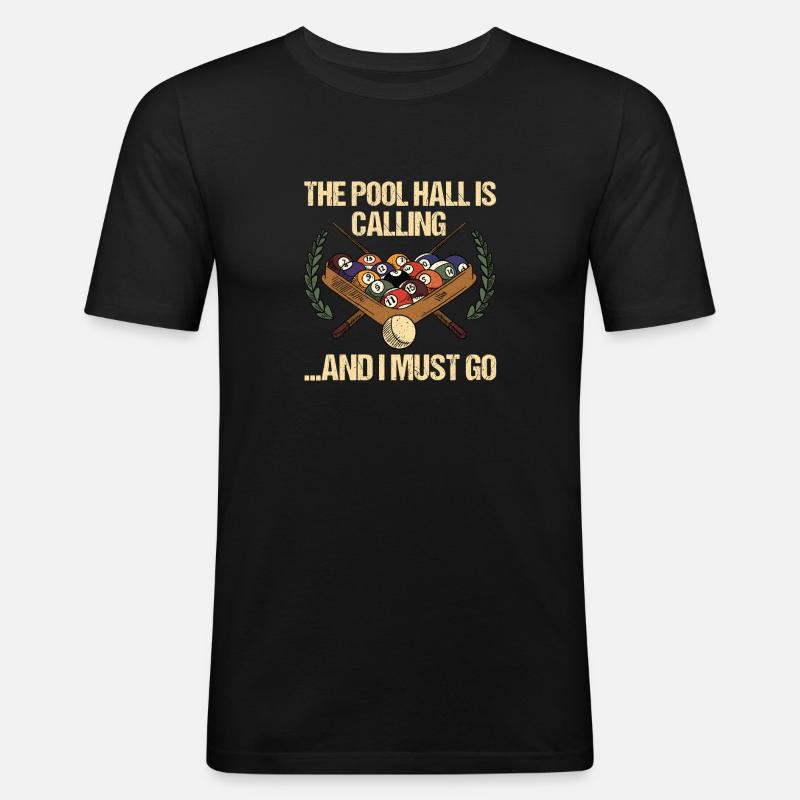 Billard billard billard - T-shirt près du corps Homme - noir