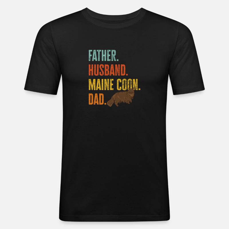 Maine Coon Katze - Männer Slim Fit T-Shirt - Schwarz