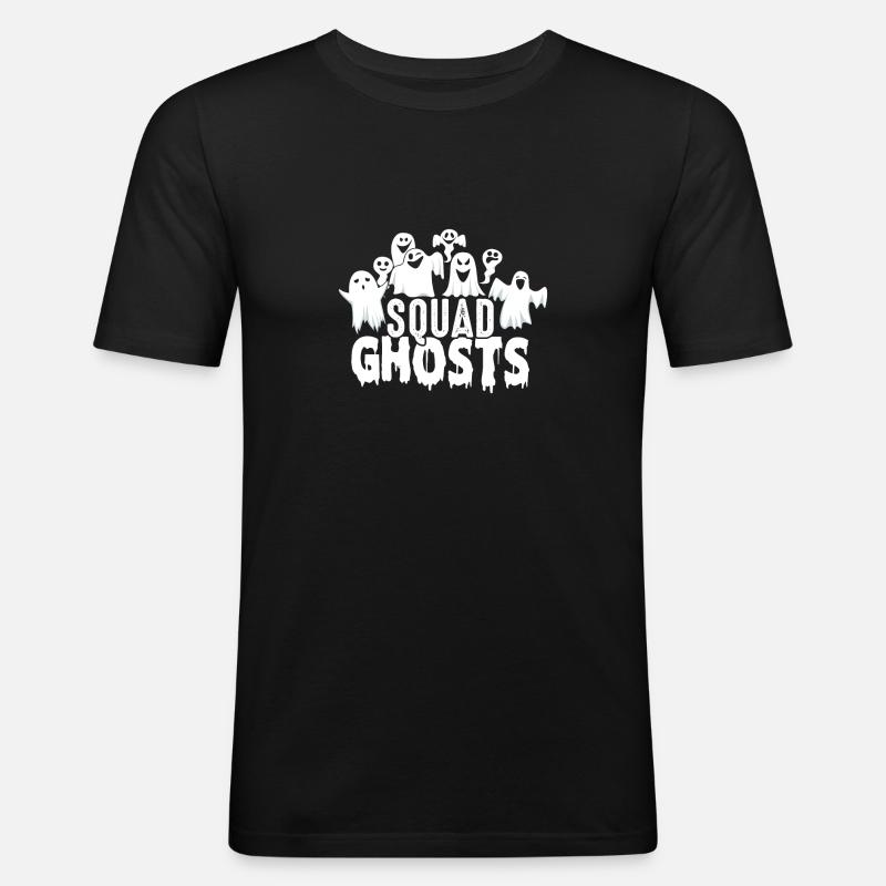 Squad Ghosts Geister Halloween - Männer Slim Fit T-Shirt - Schwarz