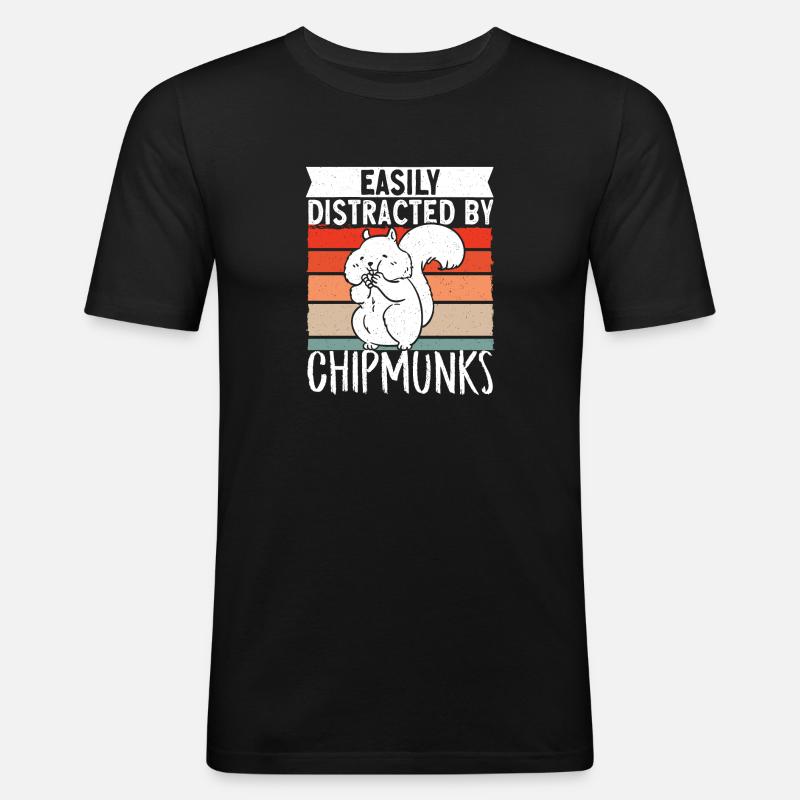 Chipmunk Rodent Gift - Men's Slim Fit T-Shirt - black