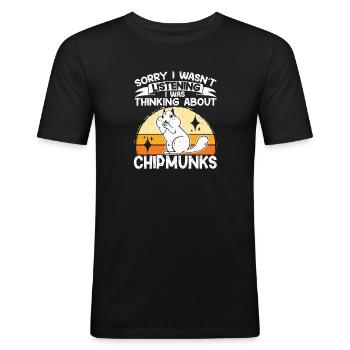 Cadeau de rongeur chipmunk - T-shirt près du corps Homme - noir - Devant - Nik (191cm)