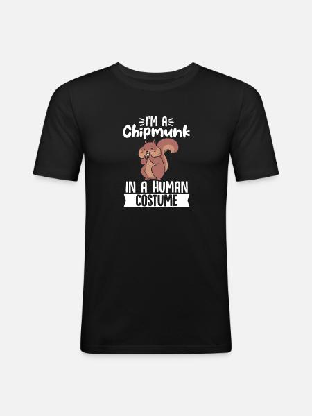Chipmunk Rodent Gift - Men's Slim Fit T-Shirt - black