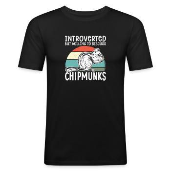 Cadeau de rongeur chipmunk - T-shirt près du corps Homme - noir - Devant - Nik (191cm)