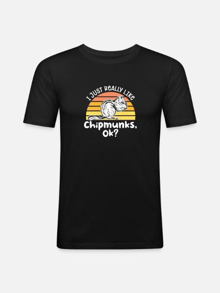 Chipmunk Rodent Gift - Men's Slim Fit T-Shirt - black