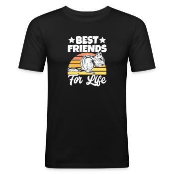 Cadeau de rongeur chipmunk - T-shirt près du corps Homme - noir - Devant - Nik (191cm)