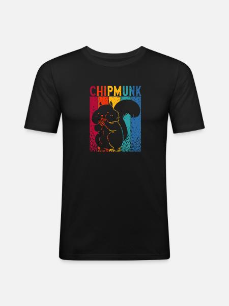 Chipmunk Rodent Gift - Men's Slim Fit T-Shirt - black