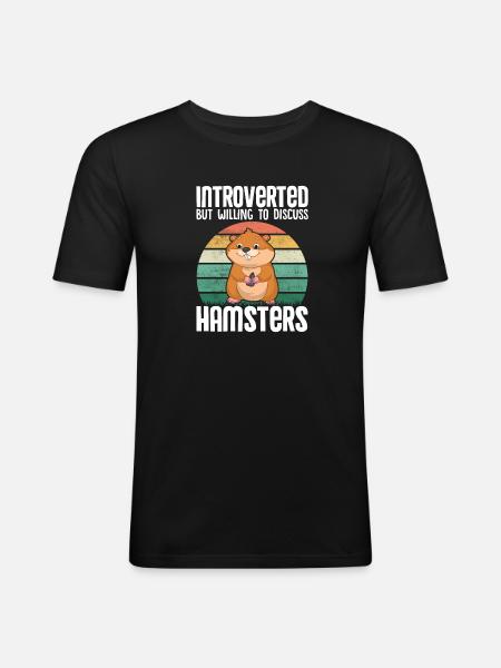Hamster Cadeau Hamster Lovers - T-shirt près du corps Homme - noir