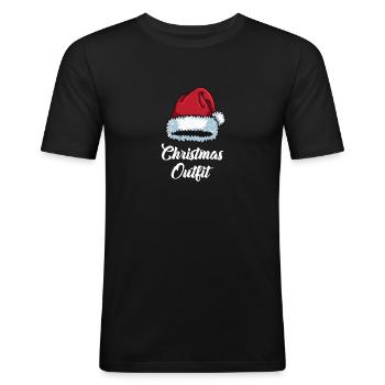 Tenue de Noël Partenaire Look Famille de Noël - T-shirt près du corps Homme - noir - Devant - Nik (191cm)