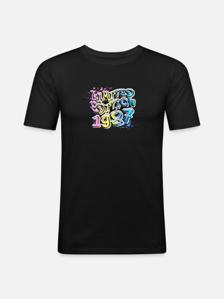 Édition limitée 1987 Graffiti - T-shirt près du corps Homme - noir