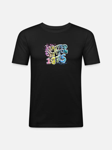 Édition limitée 1975 Graffiti - T-shirt près du corps Homme - noir