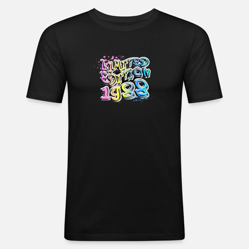 Édition limitée 1988 Graffiti - T-shirt près du corps Homme - noir