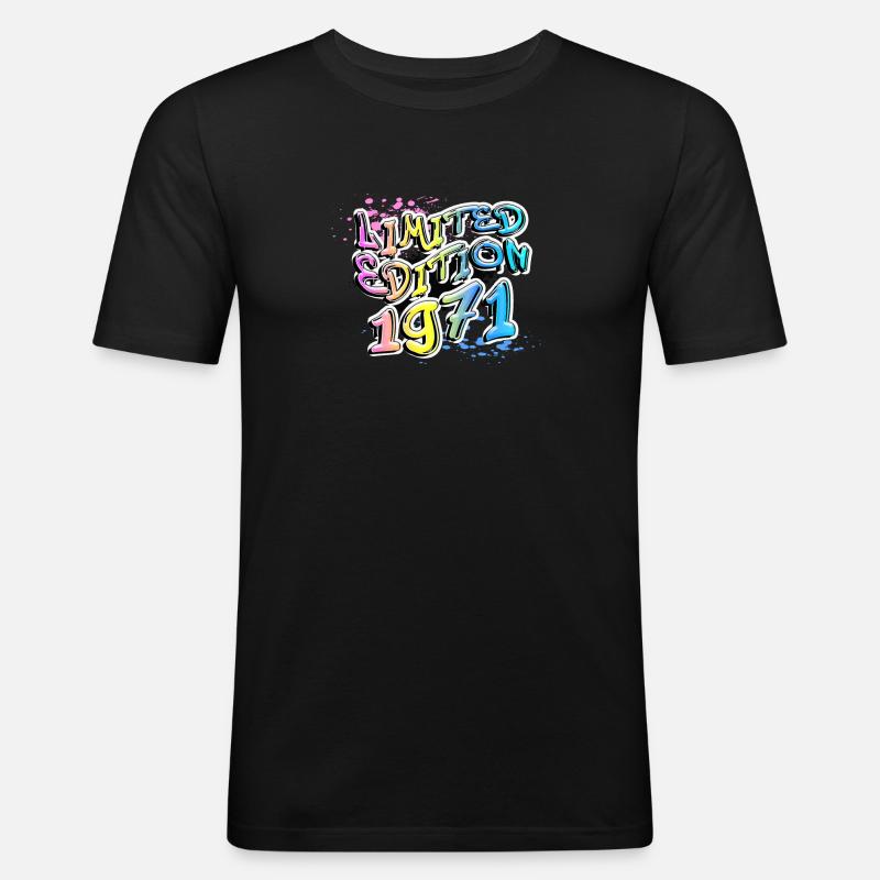 Édition limitée 1971 Graffiti - T-shirt près du corps Homme - noir