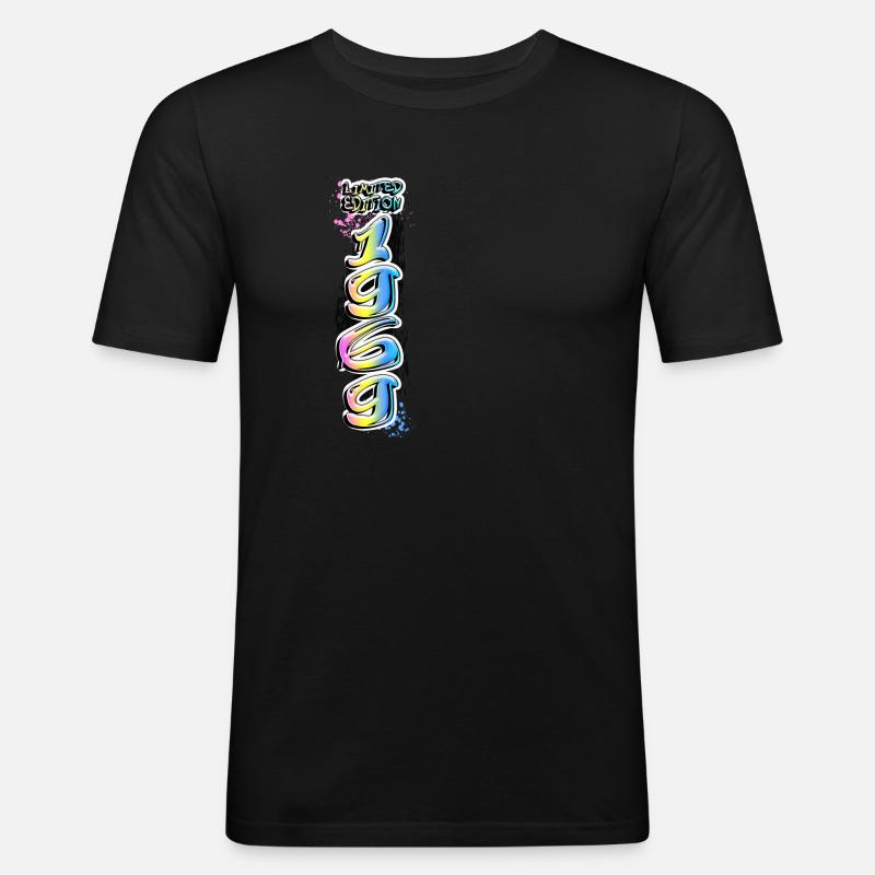 Limited Edition 1969 Graffiti - Männer Slim Fit T-Shirt - Schwarz