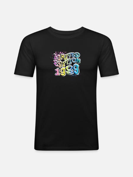 Édition limitée 1989 Graffiti - T-shirt près du corps Homme - noir