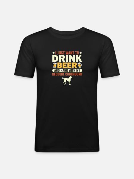 Redbone Coonhound Hund Geschenk - Männer Slim Fit T-Shirt - Schwarz
