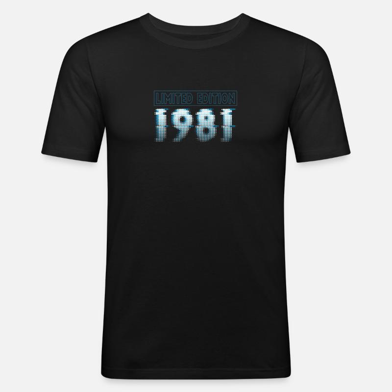 Limited Edition 1981 Graffiti - Männer Slim Fit T-Shirt - Schwarz