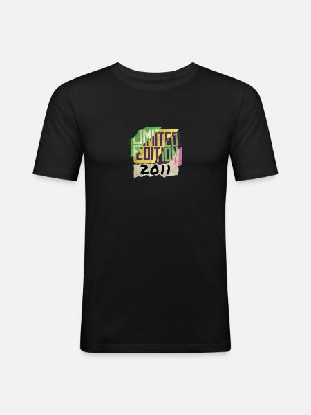 Limited Edition 2011 Graffiti - Männer Slim Fit T-Shirt - Schwarz